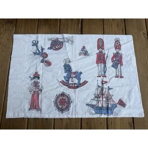 Vintage Stevens Utica Mohawk Toy Soldiers Sailor Ship Horse One Pillowcase